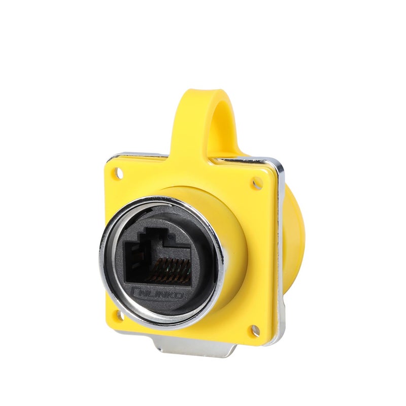 CNLINKO DH-24 RJ45 Connectors, 8P8C Dual Port Connector, Circular Connector for Network Connections, Panel Mount Receptacles Socket, IP68 Waterproof Connector, M24 Signal Connectors (RJ45 Set) - Image 3